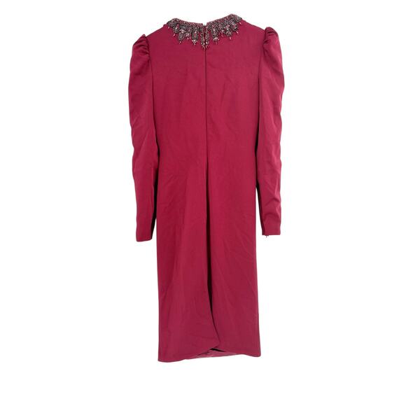 MAC DUGGAL Dress Size 2 Evening Gown Sequin Red Wine NEW Midi Rhinestone Neck - Picture 4 of 7